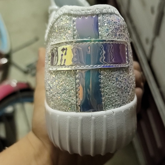 White glitter/sparkle Lace up sneakers FIRM - Picture 5 of 5